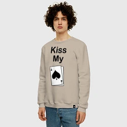 Свитшот хлопковый мужской Kiss my card, цвет: миндальный — фото 2