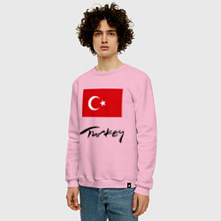 Свитшот хлопковый мужской Turkey, цвет: светло-розовый — фото 2