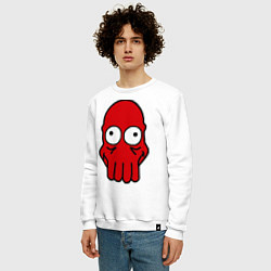 Свитшот хлопковый мужской Dr. Zoidberg Face, цвет: белый — фото 2