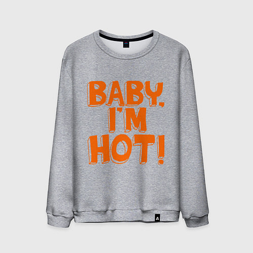 Мужской свитшот Baby, I am hot! / Меланж – фото 1