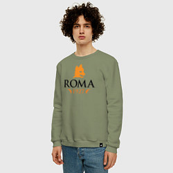 Свитшот хлопковый мужской AS Roma 1927, цвет: авокадо — фото 2
