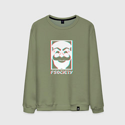 Свитшот хлопковый мужской F society, цвет: авокадо