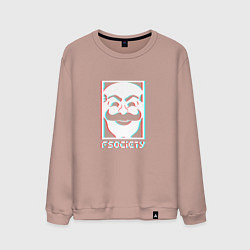 Свитшот хлопковый мужской F society, цвет: пыльно-розовый