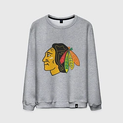 Свитшот хлопковый мужской Chicago Blackhawks, цвет: меланж