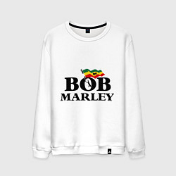Свитшот хлопковый мужской Bob Marley: Flag, цвет: белый