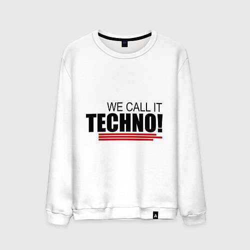 Мужской свитшот We call it Techno / Белый – фото 1