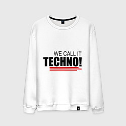 Свитшот хлопковый мужской We call it Techno, цвет: белый