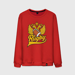 Свитшот хлопковый мужской Rugby Russia, цвет: красный