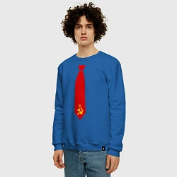 Свитшот хлопковый мужской Советский галстук, цвет: синий — фото 2