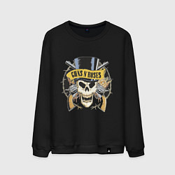Свитшот хлопковый мужской Guns n roses, цвет: черный