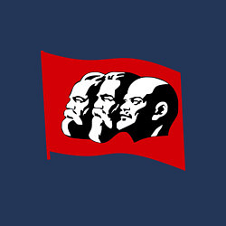 Свитшот хлопковый мужской Маркс, Энгельс, Ленин, цвет: тёмно-синий — фото 2