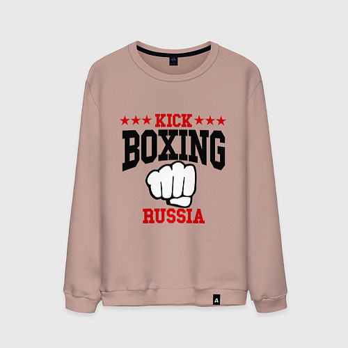 Мужской свитшот Kickboxing Russia / Пыльно-розовый – фото 1