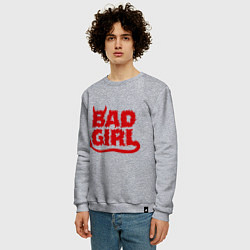 Свитшот хлопковый мужской Bad Girl, цвет: меланж — фото 2