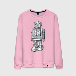 Свитшот хлопковый мужской Робот, цвет: светло-розовый