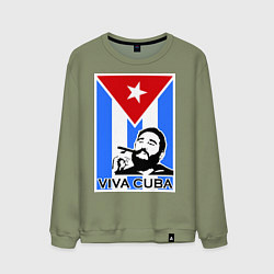 Свитшот хлопковый мужской Fidel: Viva, Cuba!, цвет: авокадо