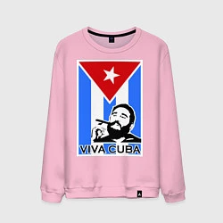 Свитшот хлопковый мужской Fidel: Viva, Cuba!, цвет: светло-розовый