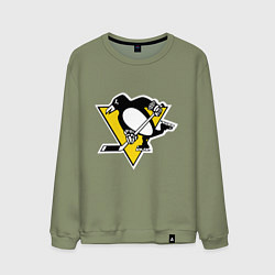 Свитшот хлопковый мужской Pittsburgh Penguins, цвет: авокадо