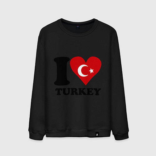 Мужской свитшот I love turkey / Черный – фото 1