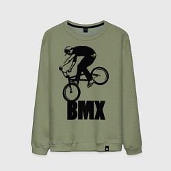 Свитшот хлопковый мужской BMX 3, цвет: авокадо