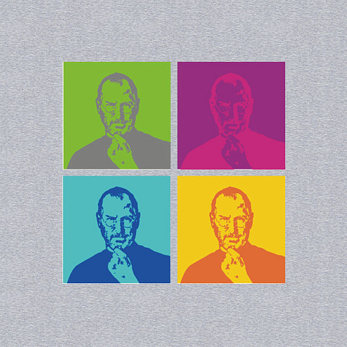 Мужской свитшот Steve Jobs: Pop Art / Меланж – фото 3