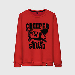 Свитшот хлопковый мужской Creeper Squad, цвет: красный