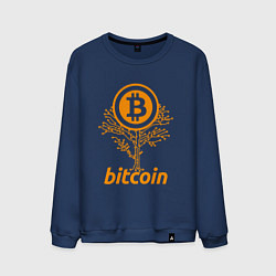 Свитшот хлопковый мужской Bitcoin Tree, цвет: тёмно-синий