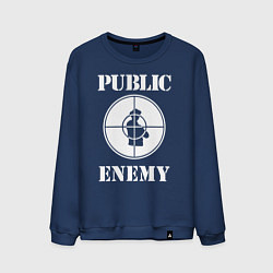 Свитшот хлопковый мужской Public Enemy, цвет: тёмно-синий