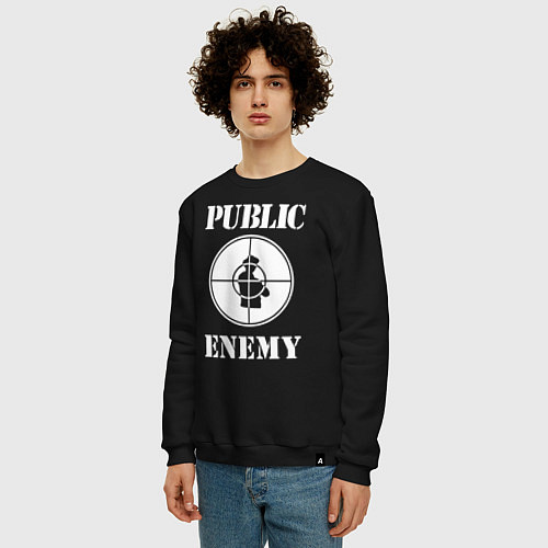 Мужской свитшот Public Enemy / Черный – фото 3