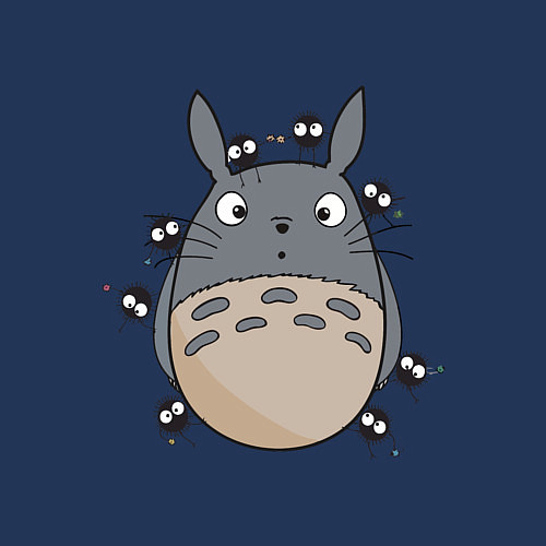 Мужской свитшот Тоторо / Тёмно-синий – фото 3