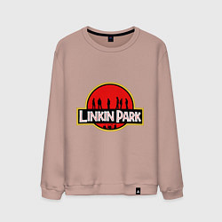 Свитшот хлопковый мужской Linkin Park: Jurassic Park, цвет: пыльно-розовый