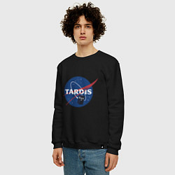 Свитшот хлопковый мужской Tardis NASA, цвет: черный — фото 2