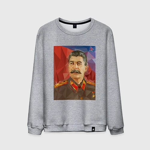 Мужской свитшот Сталин: полигоны / Меланж – фото 1