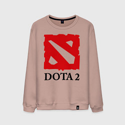 Свитшот хлопковый мужской Dota 2: Logo, цвет: пыльно-розовый