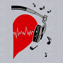 Свитшот хлопковый мужской Влюбленный меломан, цвет: меланж — фото 2