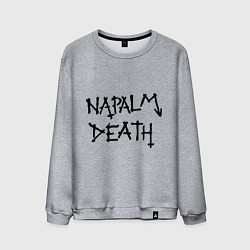 Свитшот хлопковый мужской Napalm death, цвет: меланж