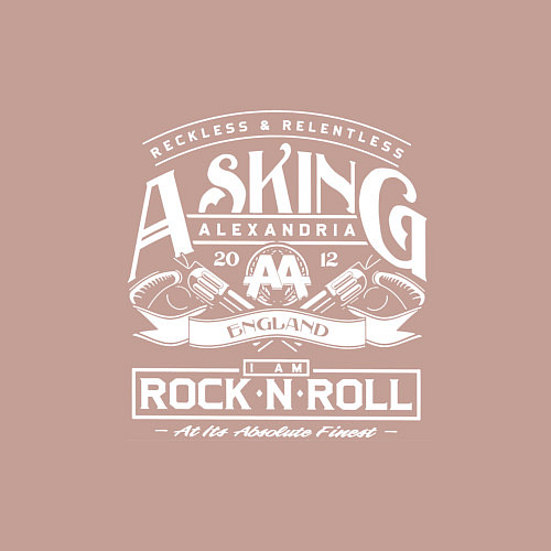 Мужской свитшот Asking Alexandria: Rock'n'Roll / Пыльно-розовый – фото 3