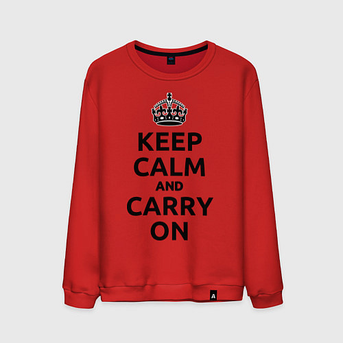 Мужской свитшот Keep Calm & Carry On / Красный – фото 1