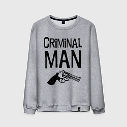 Свитшот хлопковый мужской Criminal man, цвет: меланж