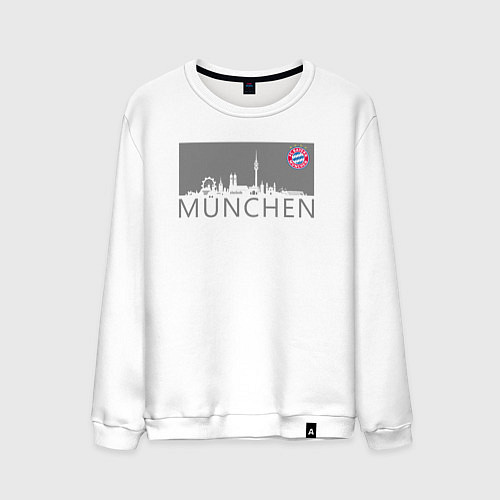 Мужской свитшот Bayern Munchen - Munchen City grey 2022 / Белый – фото 1