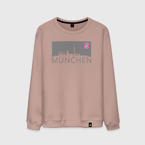 Мужской свитшот Bayern Munchen - Munchen City grey 2022 / Пыльно-розовый – фото 1