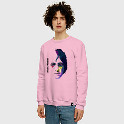 Свитшот хлопковый мужской John Lennon: Techno, цвет: светло-розовый — фото 2