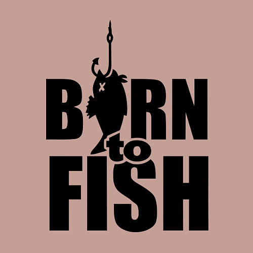 Мужской свитшот Born to fish / Пыльно-розовый – фото 3