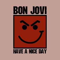 Свитшот хлопковый мужской Bon Jovi: Have a nice day, цвет: пыльно-розовый — фото 2
