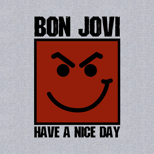 Мужской свитшот Bon Jovi: Have a nice day / Меланж – фото 3