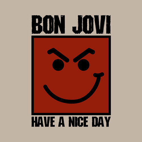 Мужской свитшот Bon Jovi: Have a nice day / Миндальный – фото 3