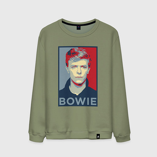 Мужской свитшот Bowie Poster / Авокадо – фото 1