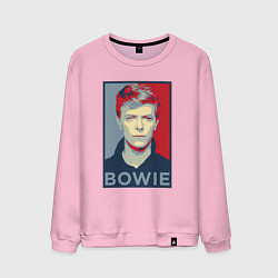 Свитшот хлопковый мужской Bowie Poster, цвет: светло-розовый