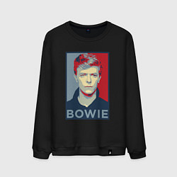 Свитшот хлопковый мужской Bowie Poster, цвет: черный