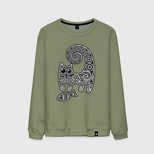 Мужской свитшот Кот3 / Авокадо – фото 1