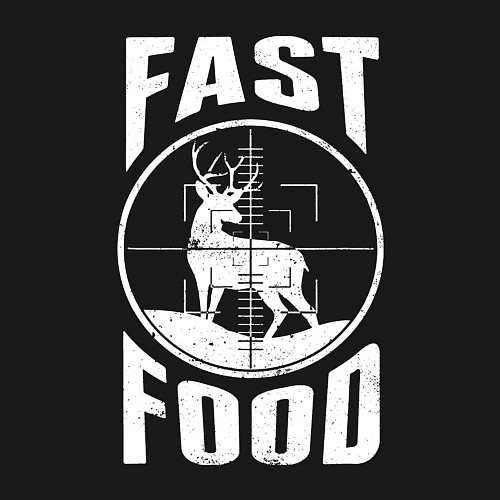 Мужской свитшот FAST FOOD олень в прицеле / Черный – фото 3